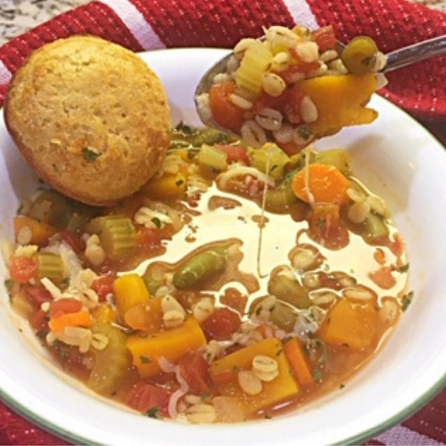 Flavorful and filling vegetable barley soup. Simple ingredients and ready in less than an hour.