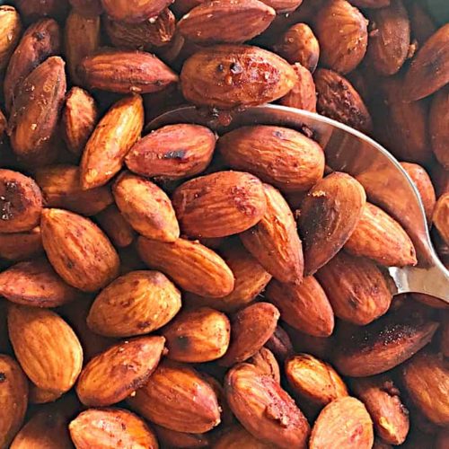 spicy roasted almonds is an easy snack that is quick to prepare