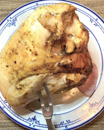 baked turkey breast on plate