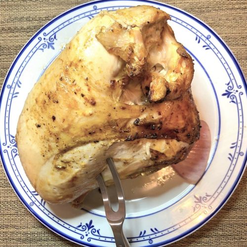 baked turkey breast on plate