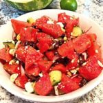 watermelon salad with cucumber and feta cheese