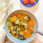 turkey meatball kale soup in a bowl