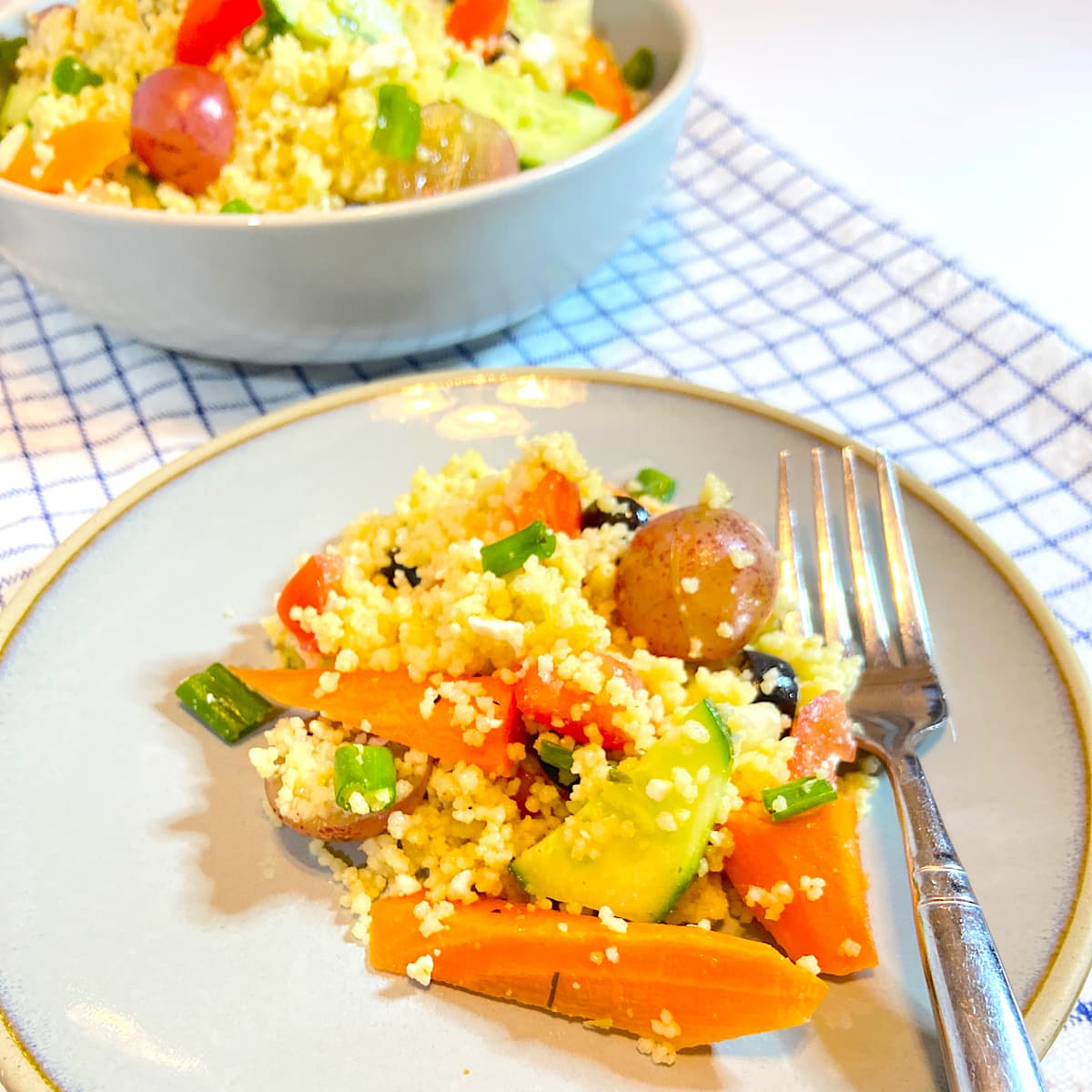 vegetable couscous salad on plate