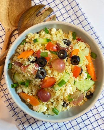 vegetable couscous salad in bowl