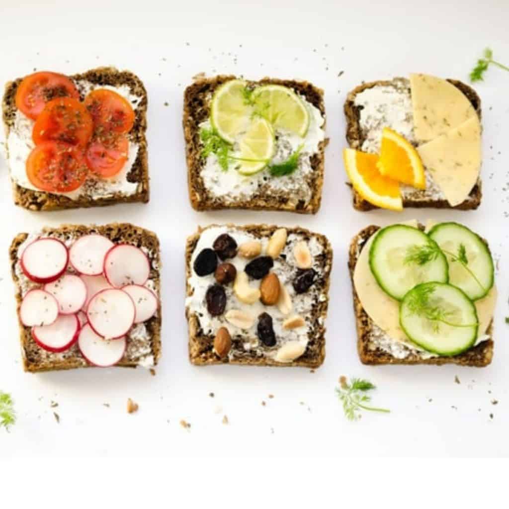 plant based foods on toast for healthy eating tips