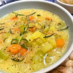 Easy potato soup in a bowl ready to eat