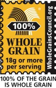 whole grain stamp that signifies a product is made with whole grains.