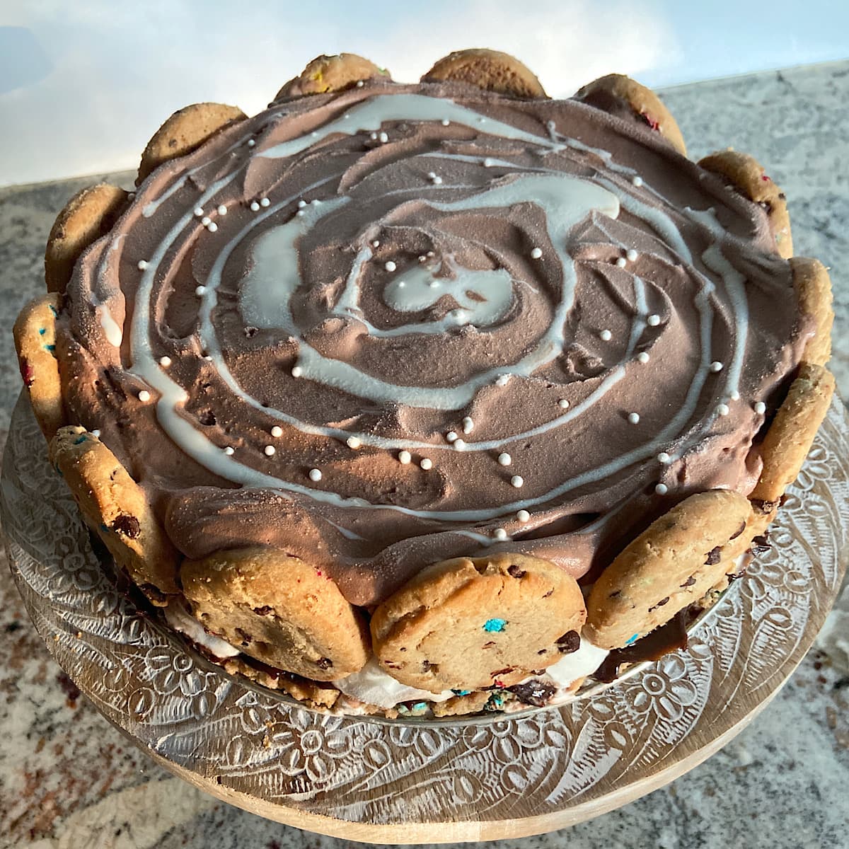 Chocolate Chip Cookie Ice Cream Cake