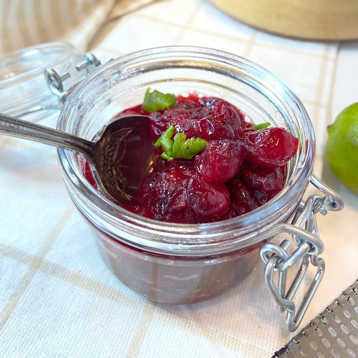 A jar of sugar-free cranberry sauce.