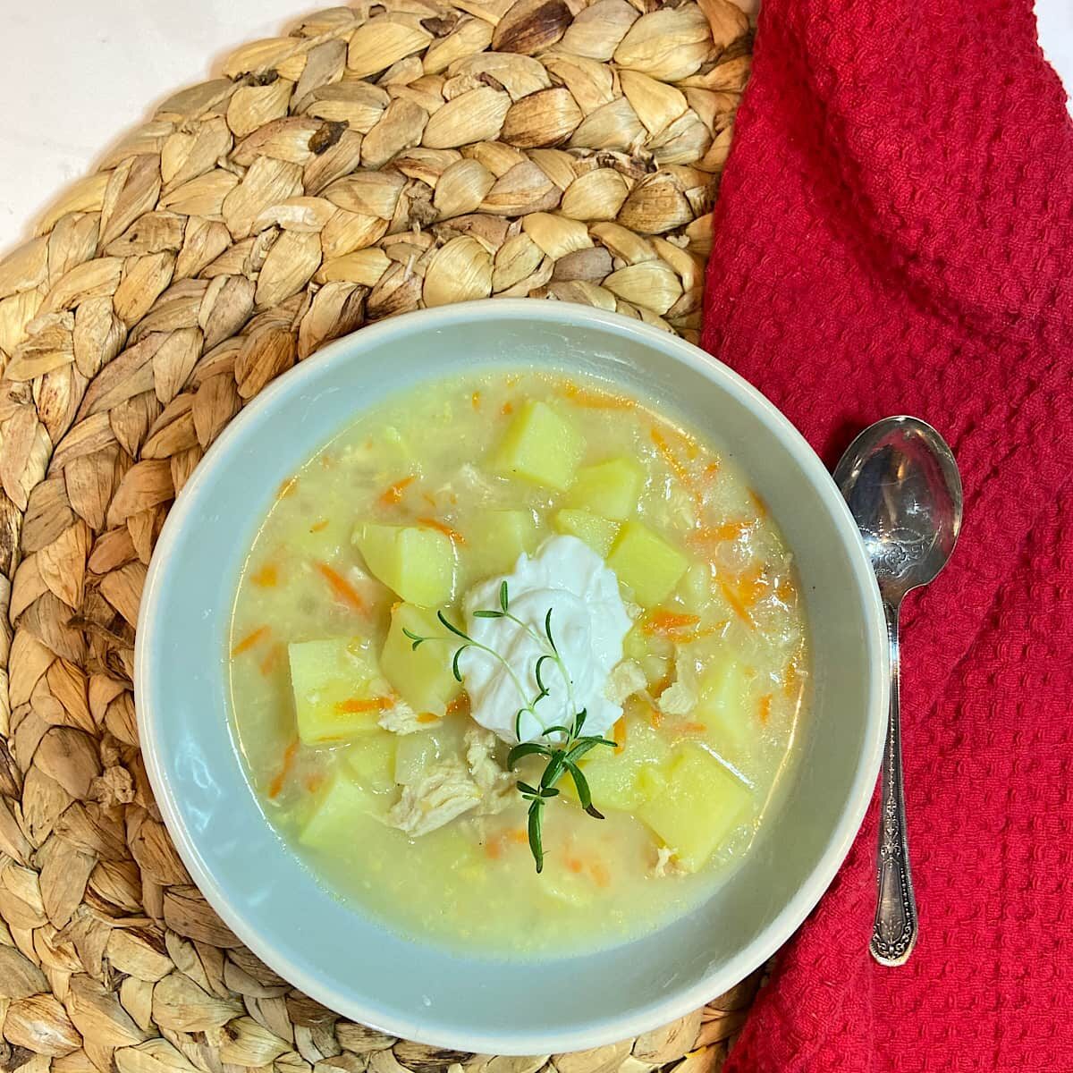 bowl of chicken potato soup