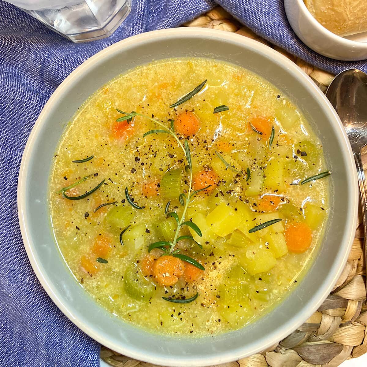 bowl of potato soup.