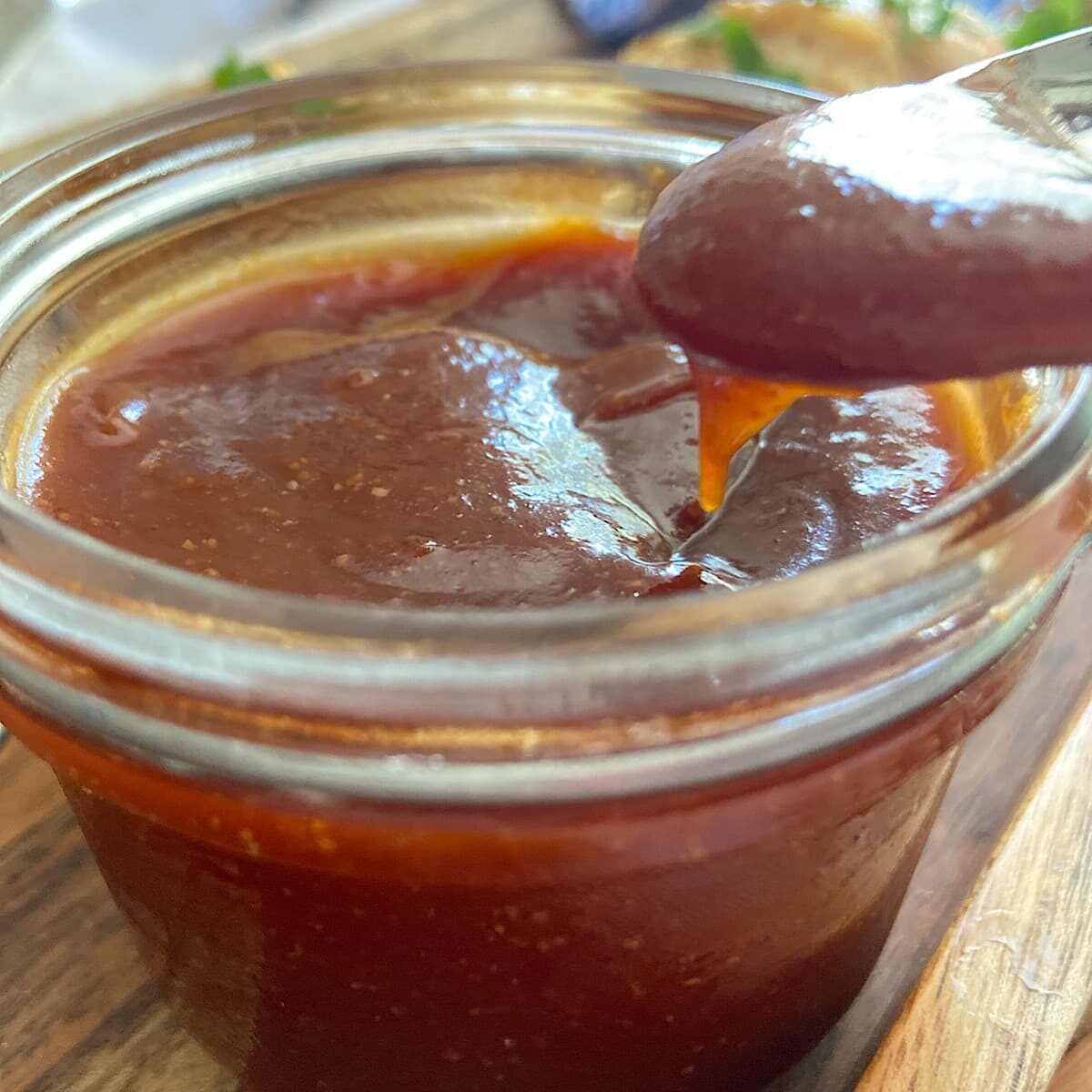 a spoonful of sweet and tangy barbeque sauce