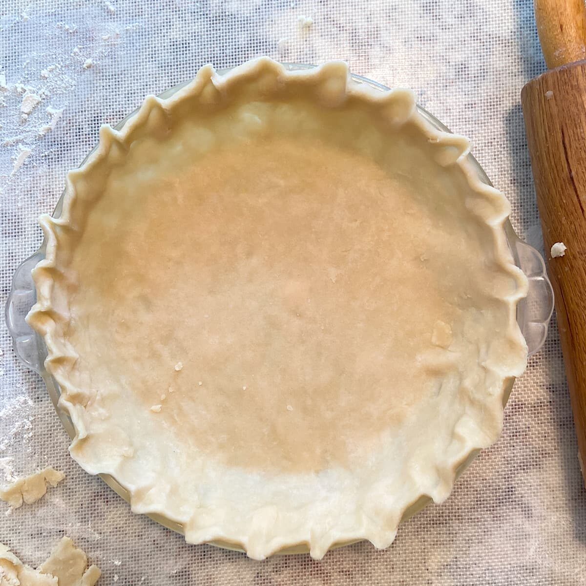 formed pie crust in pie dish
