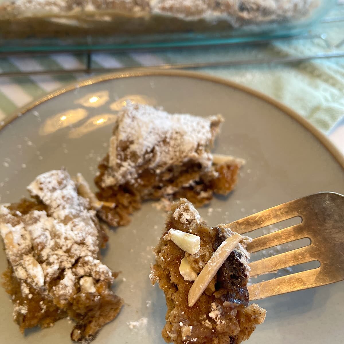 soft and tender almond and prune snack bars.