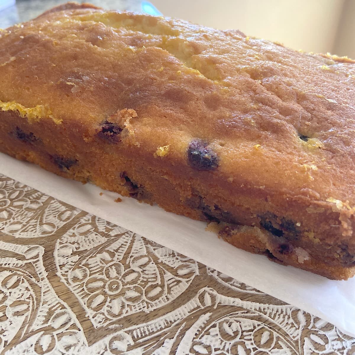 allow glazed lemon blueberry bread to completely cool
